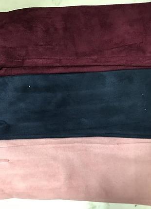 Перчатки женские эко замша удлиненные "сенсор" для телефонов розовые  и беж