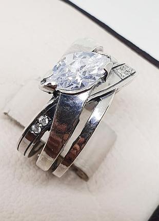Кольцо серебряное с кубическим цирконием 19 4,63 г