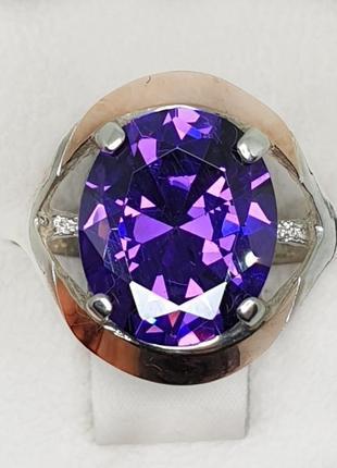 Кольцо серебряное с аметистом 19 2,96 г