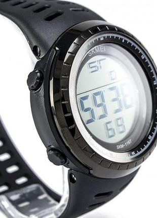 Часы мужские спортивные водостойкие skmei 1167 (скмей), черный цвет ( код: ibw336b )2 фото