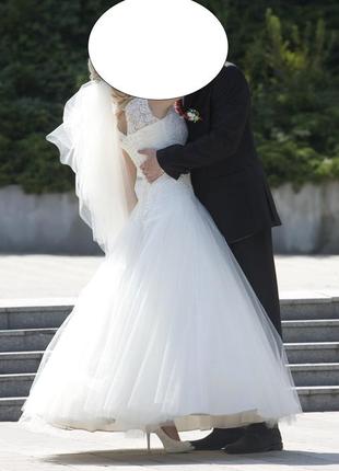Весільна сукня milena кольору айворі 44 р.2 фото