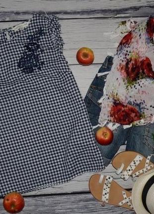 М/12 фірмова жіноча сорочка блузка блуза натуральна клітка з вишивкою