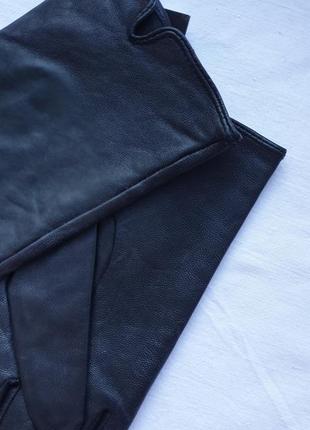 Перчатки женские демисезонные кожаные черные atmosphere (размер м/l)3 фото