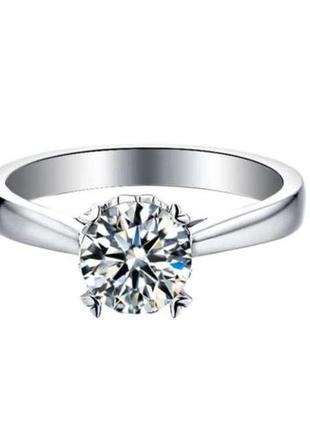 Серебряное кольцо с муассанитом  размер 17 сертификат2 фото