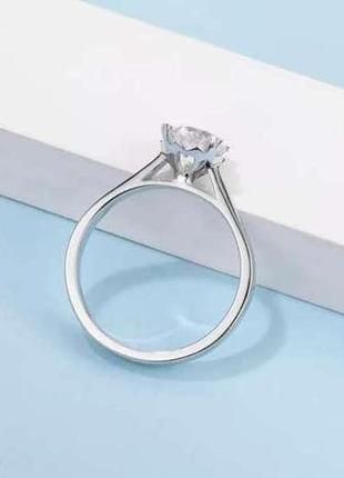 Серебряное кольцо с муассанитом  размер 17 сертификат4 фото