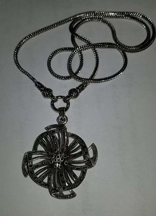 Серебряное колье с марказитами . 5