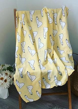 Муслиновая пелёнка мишка