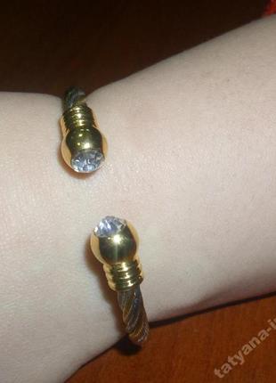 Браслет медична сталь позолота