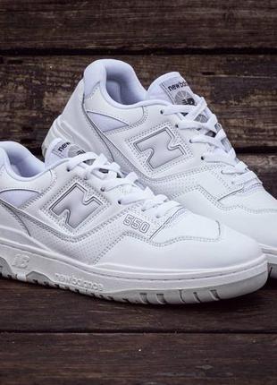 Мужские кожаные кроссовки new balance 550 white