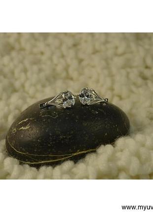 Серебряные серьги с овальным камнем из серебра 925 пробы, магазин myuvelir 4