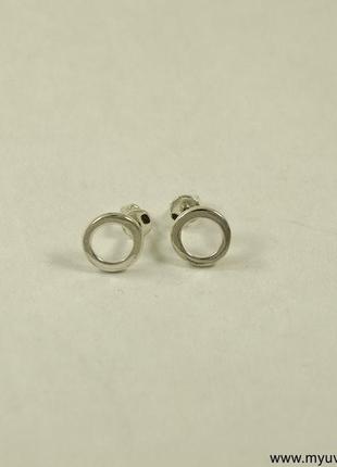 Серебряные пусеты круг из серебра 925 пробы, магазин myuvelir 3