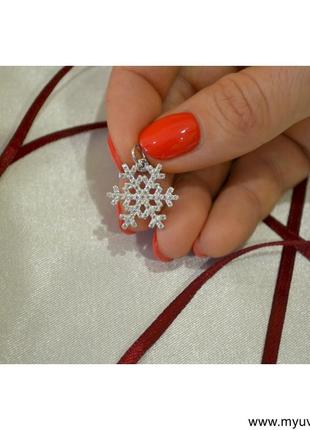 Кулон снежинка из серебра 925 пробы, магазин myuvelir 5