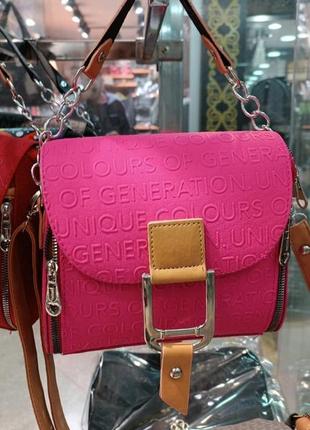 Сумка эко-кожа турция сумочка женская розовая кросс-боди