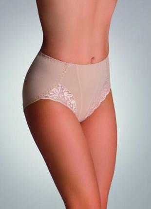 Высокие женские трусики с кружевом бежевого цвета, модель venus eldar.