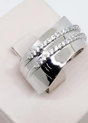 Кольцо серебряное с кубическим цирконием 17,5 6,51 г