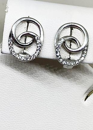 Сережки серебряные с кубическим цирконием 4,48 г