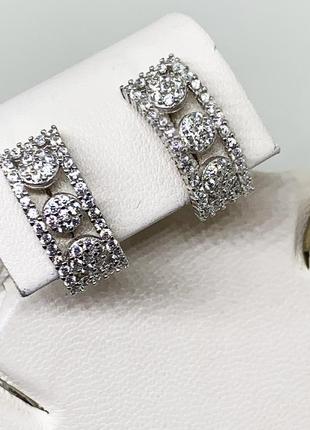 Сережки серебряные с кубическим цирконием 3,47 г