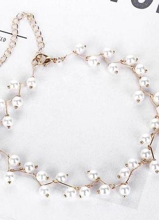 Женское колье с жемчугом украшения на шею, ожерелье, чокер, красивая бижутерия fr7cvs...