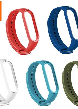 Силиконовые ремешки 5шт для фитнес браслета трекера xiaomi mi band m3 set 5-1. ремінець для xiaomi mi band m3