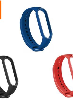 Силиконовые ремешки 3шт для фитнес браслета трекера xiaomi mi band m3 set 3-4. ремінець для xiaomi mi band m31 фото