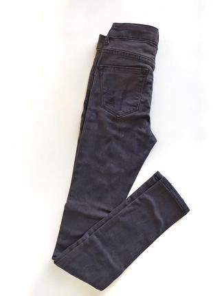 Черные узкие джинсы рваные, с потертостями xxs8 фото