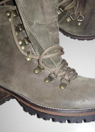 Новые женские сапоги ботинки на шнуровке замша италия размер 37 38
