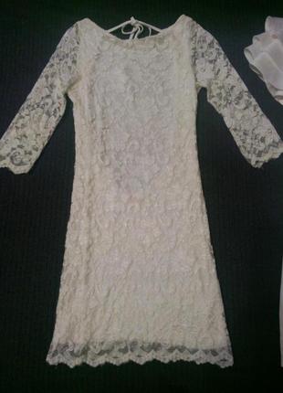 Белое гипюровое платье john zack7 фото