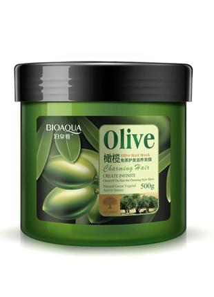 Маска для волос bioaqua olive hair mask с маслом оливы 500г3 фото