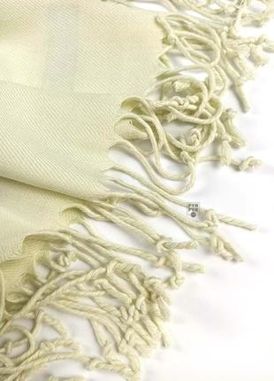 Палантин шарф кашемір слонова кістка шерсть кашеміровий pashmina original однотонний теплий3 фото