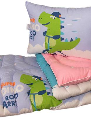 Детское одеяло + подушка лебяжий пух крокодильчик 1.5-сп. + 1 подушка 50х70