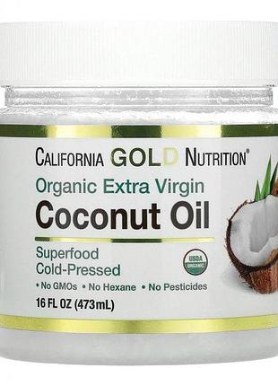 Кокосовое масло california gold nutrition organic coconut oil первого холодного отжима