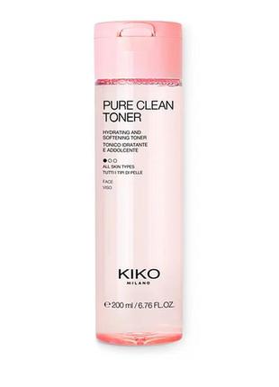 Зволожуючий і заспокійливий тонік для обличчя kiko pure clean toner