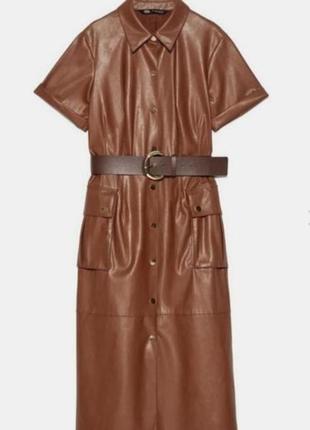 Сукня з екошкіри zara, розмір м