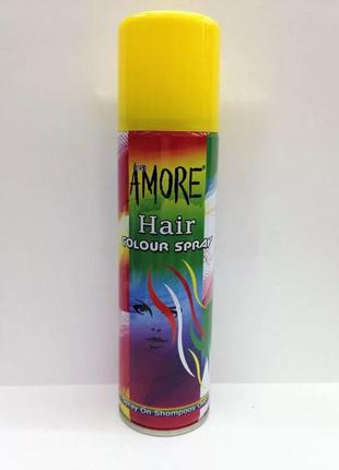 Тонувальний спрей для волосся, лак, фарба amore 150 мл (туреччина) unice чорна
