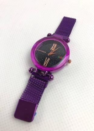 Женские часы starry sky watch на магнитной застёжке фиолетовые