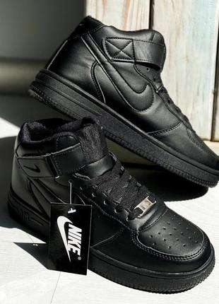 Кросівки nike air force high - black✔️аір форс чорні високі