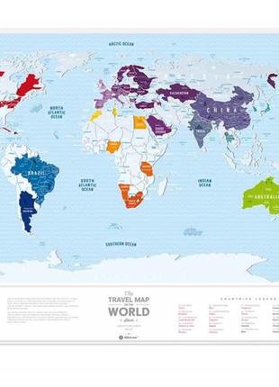 Скретч карта світу travel map® silver world1 фото