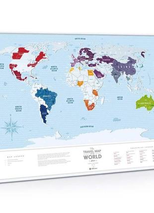 Скретч карта світу travel map® silver world3 фото