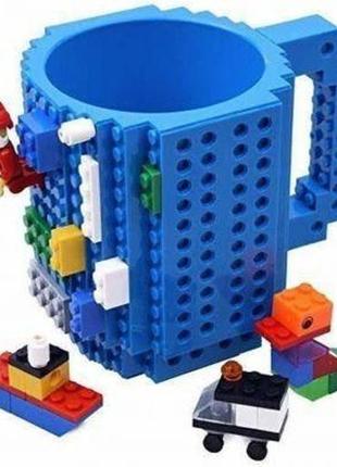 Чашка конструктор lego (синяя)