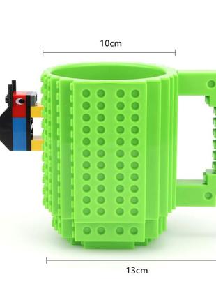 Чашка конструктор lego (зелена)3 фото
