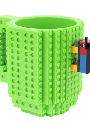 Чашка конструктор lego (зелена)2 фото