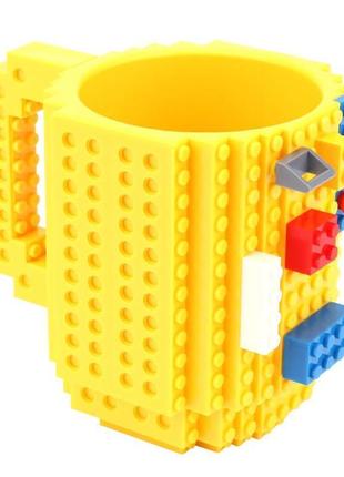 Чашка конструктор lego (жовта)3 фото