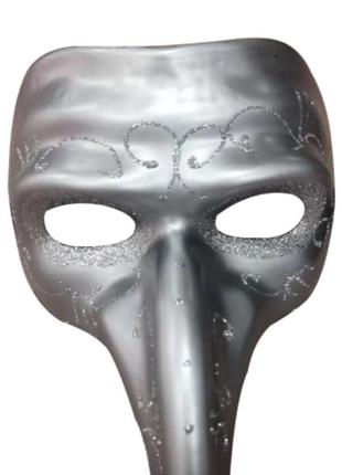 Венецианская маска доктор чума серебро3 фото