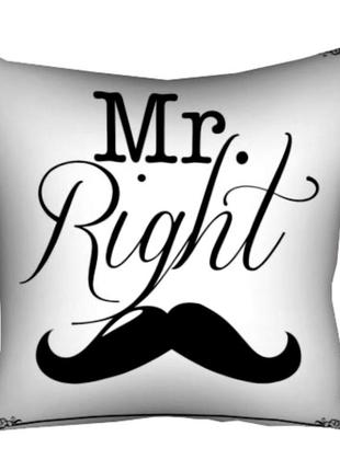 Подушка 40х40 см mr. right1 фото