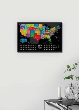 Скретч карта travel map® usa black4 фото