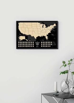 Скретч карта travel map® usa black3 фото