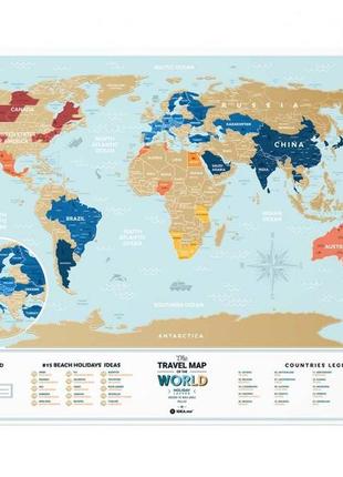 Скретч карта світу travel map® holiday world lagoon1 фото