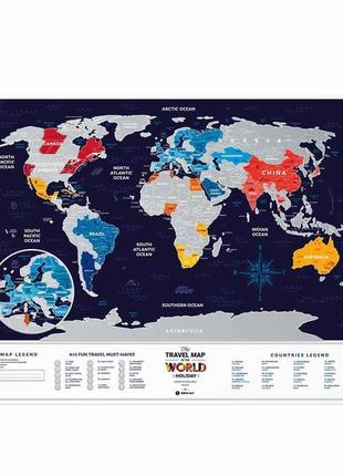 Скретч карта світу travel map® holiday world1 фото
