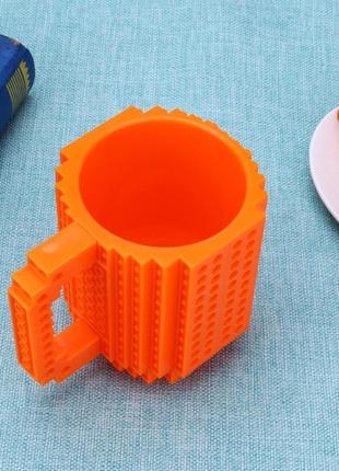 Чашка конструктор lego (помаранчева)2 фото