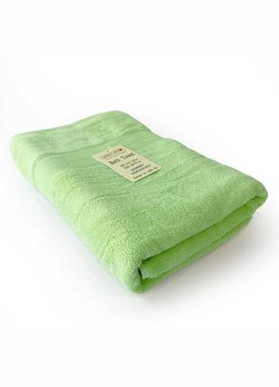Рушник махровий банний (бавовна) в подарунковому пакеті розмір: 70 на 140 см зелений